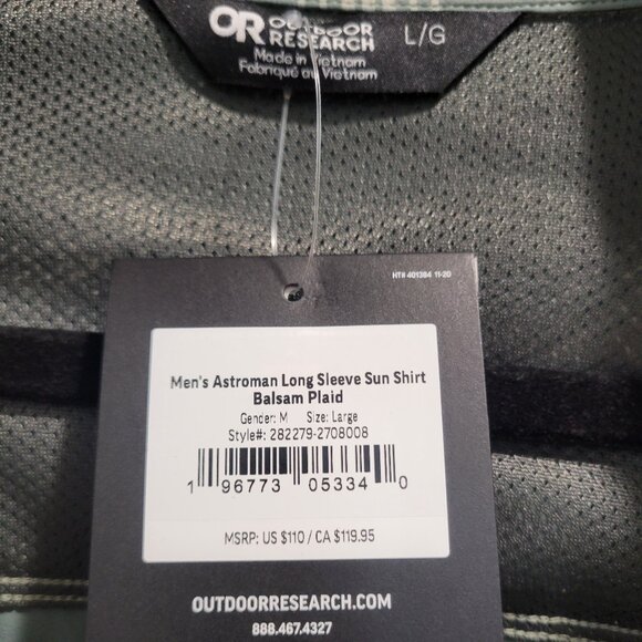 NWTs OR (Outdoor Research) Men's Astroman Long Sleeve Sun Shirt - Picture 4 of 4